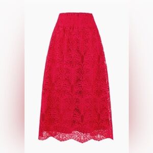 Chic Hill House Home Delphine Red Lace Skirt